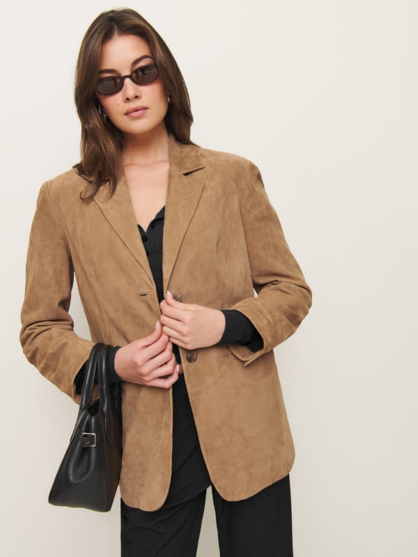 Veda Leon Oversized Suede Blazer - Pecan